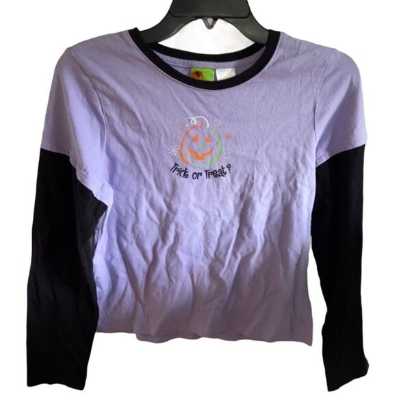 Halloween theme color blocked long sleeve - Picture 1 of 7